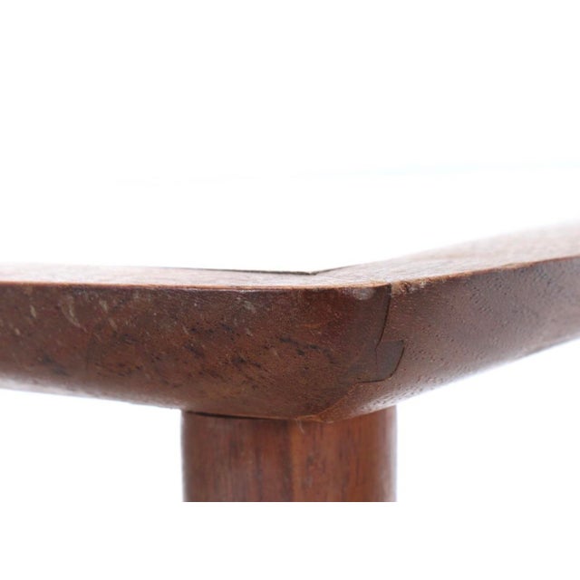 Wood Arthur Umanoff Mid Century Modern Triangular Walnut Side Table, 20th Century For Sale - Image 7 of 9
