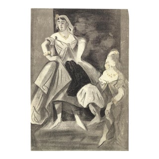 1939 Lena Leclercq 'Les Femmes Dans L'atelier' Vintage Black & White France Lithograph For Sale