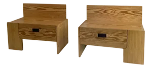 Pine Wood Nightstands, 1970s, Set of 2