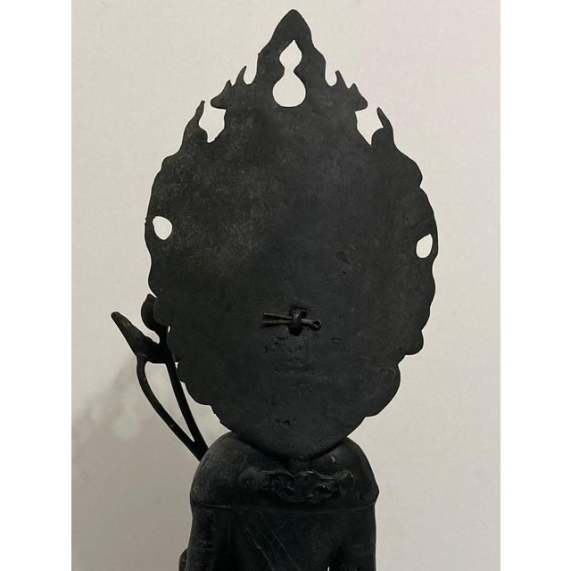 Metal Antique Goddess Kannon Bosatsu Statue For Sale - Image 7 of 10