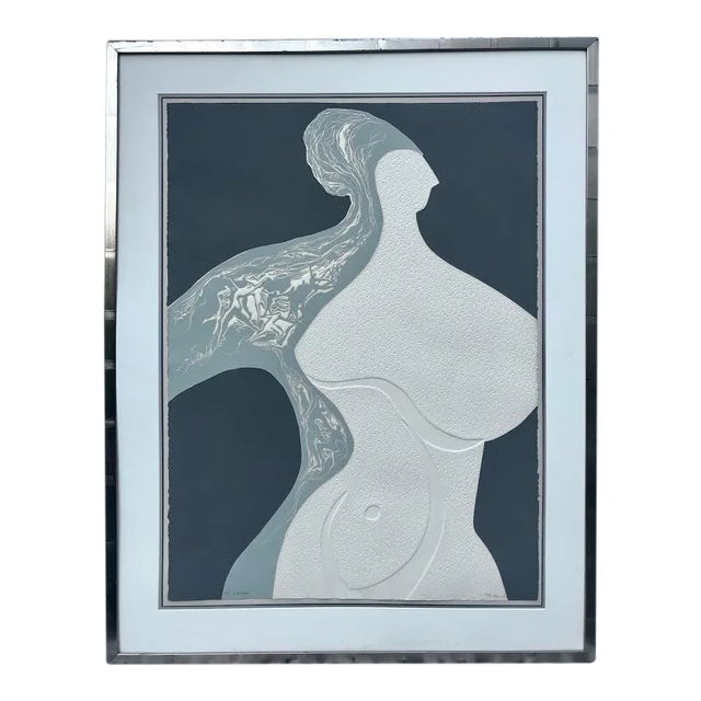 Modernist Expressionist Figurative Lithograph by Mickie Rosen 1/25 For Sale