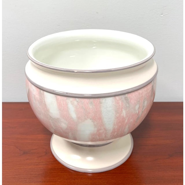 Italian 1980's Italian Porcelain Large Footed Centerpiece Bowl For Sale - Image 3 of 7