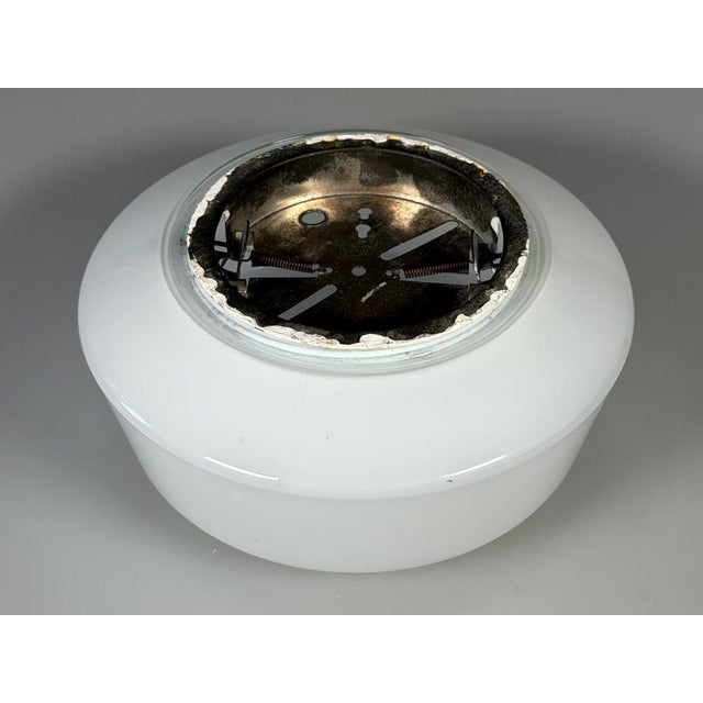 White Mid-Century Ceiling Light in Frosted Glass from RZB, 1960s For Sale - Image 8 of 15