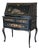 Chippendale Style Slant Top Desk in Black Lacquered Wood, circa 1900 For Sale