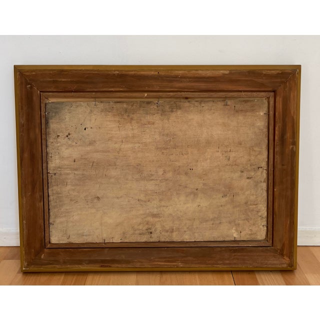 Gustave Eugène Castan, Personnages au bord de l'étang, Oil on Wood, Framed For Sale - Image 14 of 18