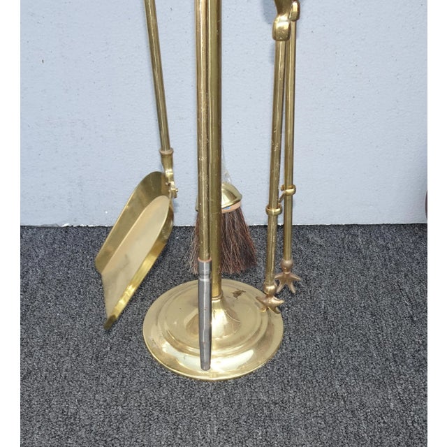 French Country Fp 15 Vintage French Country Gold Fireplace Tools With Four Tools For Sale - Image 3 of 13