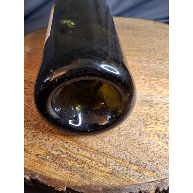 Antique 1870 Chateau Lafite Rothschild Empty Wine Bottle | Cruse & Fils Frères Négociant Label | Pre-Phylloxera Blown Glass With Shoulder Seal For Sale - Image 11 of 11