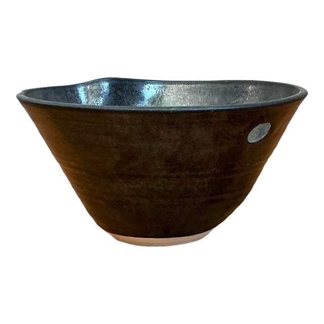 Vintage Glazed Studio Pottery Bowl For Sale