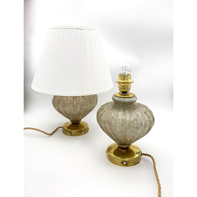 Murano Glass Bedside Table Lamps by Avem, Set of 2 For Sale - Image 4 of 6