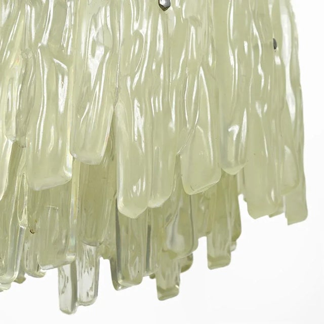 Kalmar Mid-Century Modern Frosted Glass Acrylic Glass Chandelier by J.T. Kalmar For Sale - Image 4 of 9