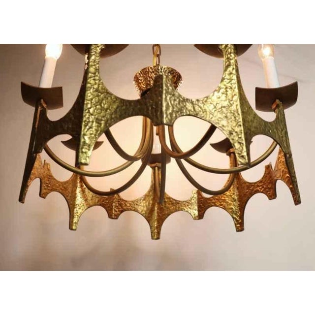 1960s 1960s MCM Vintage Brutalist Chandelier by Moe Bridges For Sale - Image 5 of 8