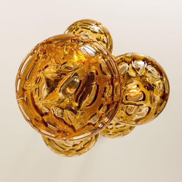 Cascade Fixture with Six Yellow Murano Glass Globes, 1960s For Sale - Image 6 of 18