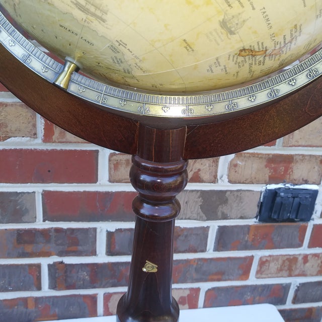 Mid Century Modern Replogle World Globe on Regency Mahogany Stand For Sale - Image 6 of 16