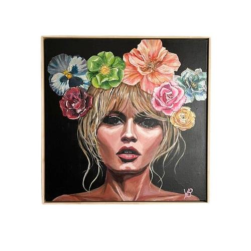 Yvonne Beeris, Brigitte Bardot Fleur Nocturne, Acrylic on Canvas, Framed For Sale - Image 5 of 10