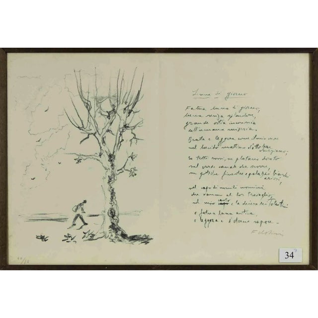 Filippo De Pisis, Moon by Day, Original Lithograph, 1945 For Sale - Image 3 of 3