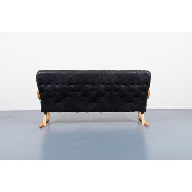 Black Danish Modern Patchwork Leather Sofa, 1970s For Sale - Image 8 of 11