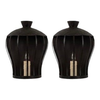 Antique Hand Forged Wrought Iron Sconces - a Pair For Sale