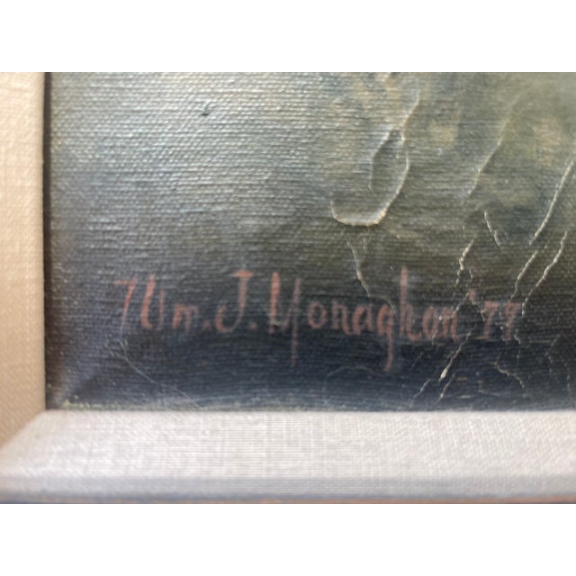 Workaday Handmade Mid Century Taos Nocturne William J. Monaghan 1977 Canvas Oil Painting For Sale - Image 4 of 8