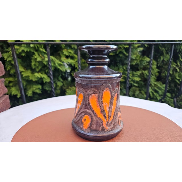 Ceramic vase, Fat Lava, Germany, Scheurich, 1960s vintage, dimensions: height 21.5 cm, top diameter 9.3 cm, bottom...