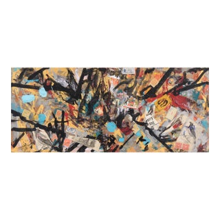 Assemblage #3 (Stamps, Glass Slide, and Gold Paint) by Michael Pauker For Sale