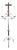 Large Wrought Iron Church Candelabra with Carved Wooden Crucifix For Sale