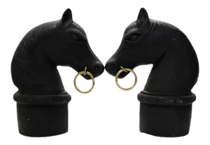 1950s Vintage Horse Head Hand Bookends - A Pair
