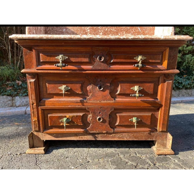 Antique Marble Wash Basin Cabinet For Sale In New York - Image 6 of 9