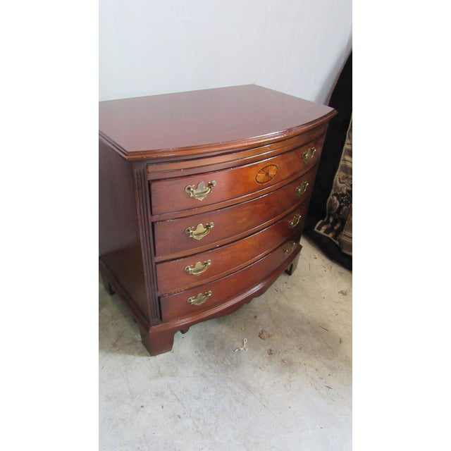 Lexington Furniture 1980s Lexington Mahogany Bachelors Chest Federal Server Bowfront Rustic For Sale - Image 4 of 9