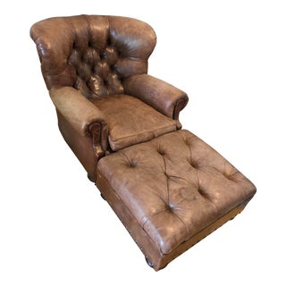 Ralph Lauren Writer's Chair & Ottoman For Sale