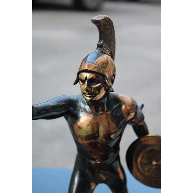 Black Italian Sculpture of Roman Warrior or Gladiator, 1950s For Sale - Image 8 of 11