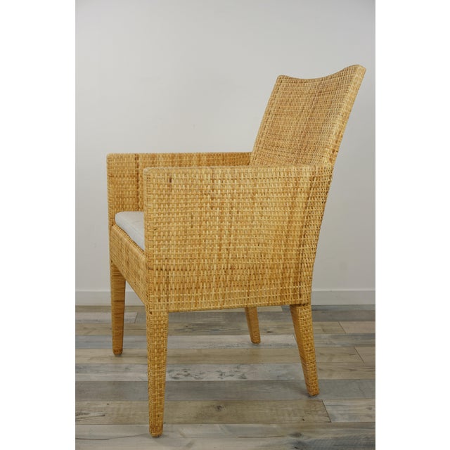 French Wooden and Rattan Armchair For Sale - Image 4 of 14