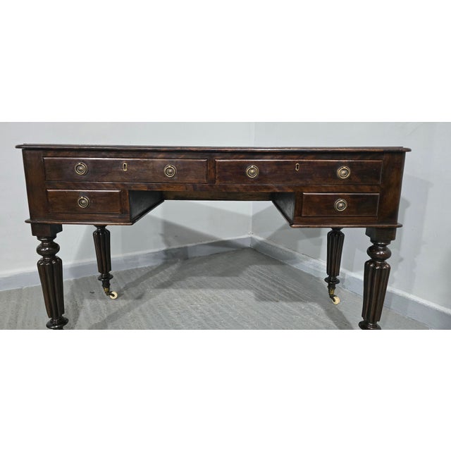 Antique Victorian Mahogany Desk, 1880 For Sale - Image 6 of 13