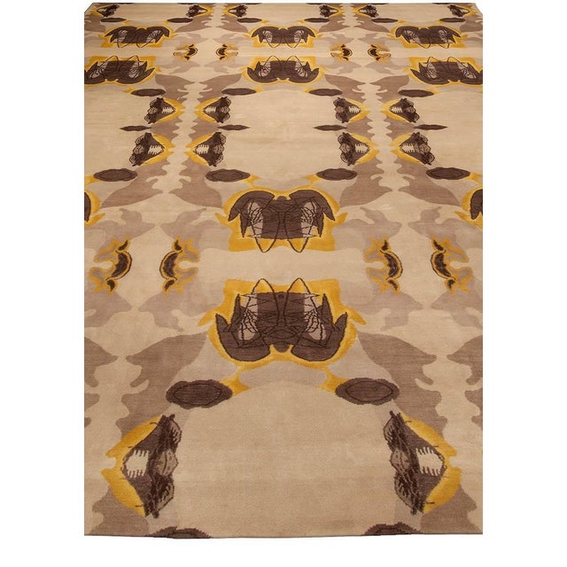 Modern Eskayel-Culebra Cubic Abstract Handmade Wool Rug by Doris Leslie Blau For Sale - Image 3 of 7