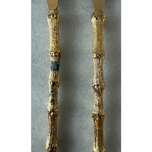 Vintage Gold Plated Bamboo Cocktail Knives - Set of 6 For Sale - Image 11 of 11