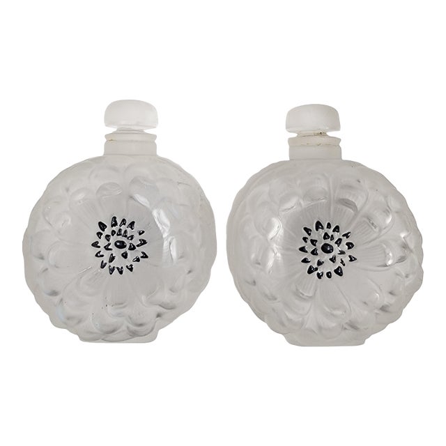 1900s 2 Lalique Dahlia Perfume Bottles For Sale
