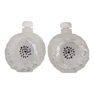 1900s 2 Lalique Dahlia Perfume Bottles