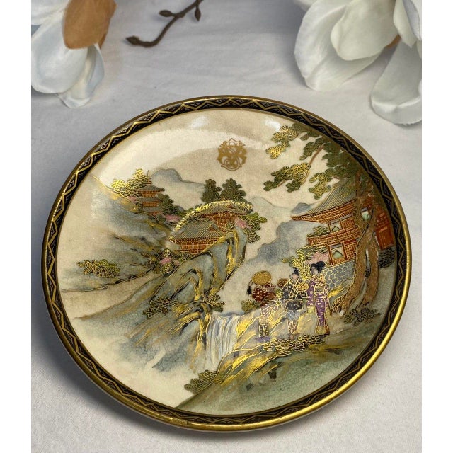 A refined and luminous example of late 19th-century Meiji period Satsuma ware, this small but powerful plate embodies the...