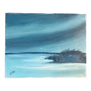 1960s Mid-Century Modern Herman Marsh Scene Signed Landscape on Canvas For Sale