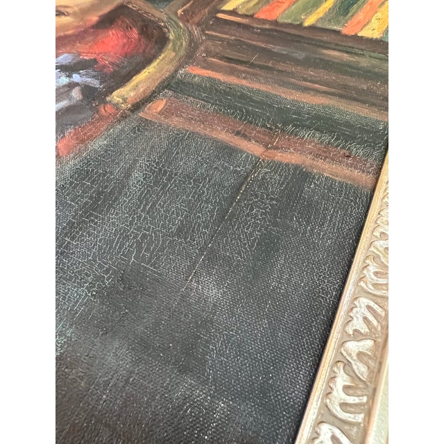 Vintage Oil Painting in Ornate Silver Frame For Sale - Image 15 of 18