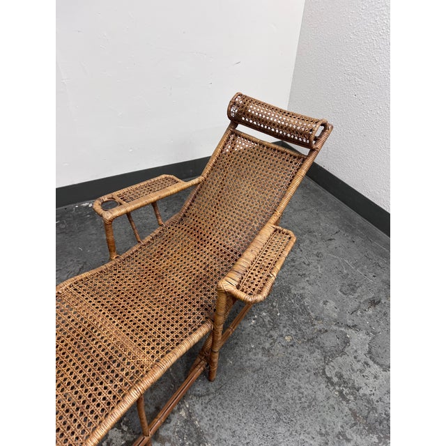 Antique Chinese Bamboo Reclining Chair, 1920's For Sale - Image 4 of 12