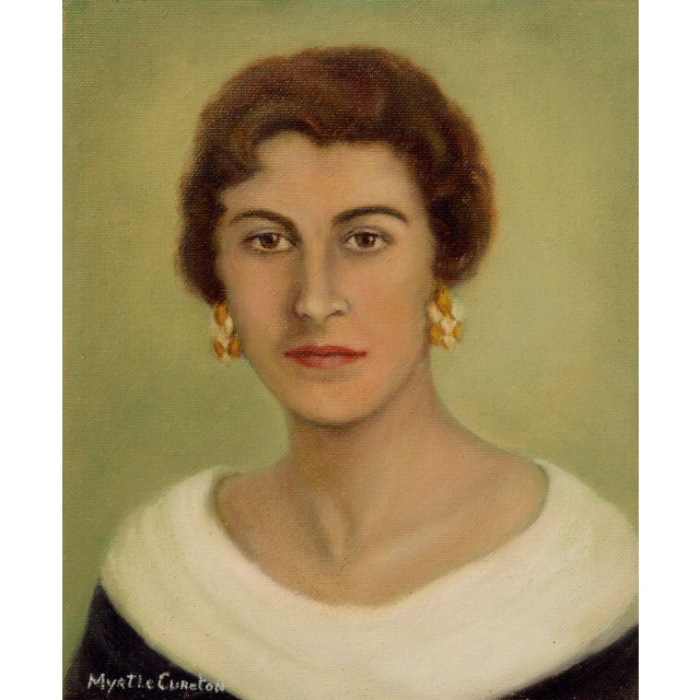 1950s Mid Century Portrait of the Artist by Myrtle Cureton For Sale - Image 5 of 5