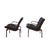 Contemporary Mid 20th Century Pair of Beech and Leather Lounge Chairs For Sale - Image 3 of 10