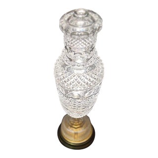 Vintage Lead Crystal Table Lamp For Sale