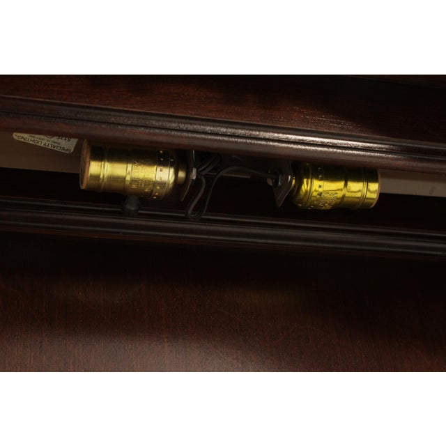 Ethan Allen Cherry Georgian Court 2 Piece Secretary Desk For Sale - Image 9 of 18