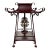 Large Vintage Chinoiserie Iron Pagoda Lantern Candle Stand - Dark Red Maroon Finish For Sale