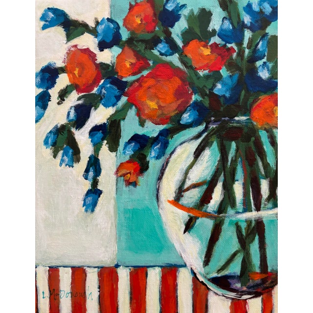 2020s “Garden Rhythm” Original Acrylic Contemporary Expressive Floral Still Life by Linda McDonough For Sale - Image 5 of 12