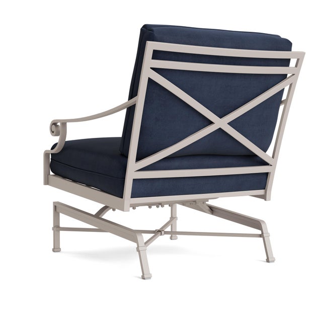 Not Yet Made - Made To Order Brown Jordan Venetian Motion Lounge Chair, Dove frame with Fusion Neptune fabric For Sale - Image 5 of 11