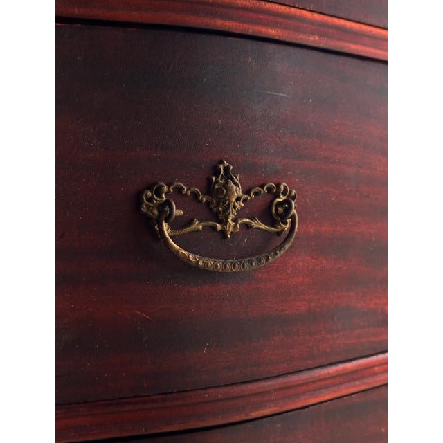 Wood Antique Serpentine Mahogany Chest of Drawers, C. 1890 For Sale - Image 7 of 16