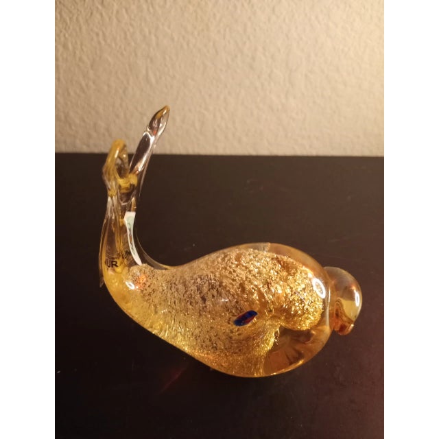 Glass 1980s Murano Italy Art Glass Aventurine Fish Figurine For Sale - Image 7 of 7