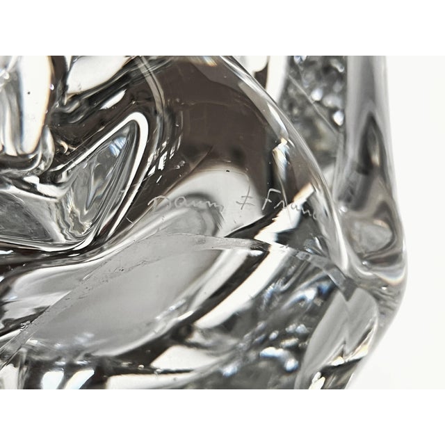 Transparent Daum, France, Large 15" Diameter Mid Century Modern Sculptural Art Glass Bowl C1950 For Sale - Image 8 of 11